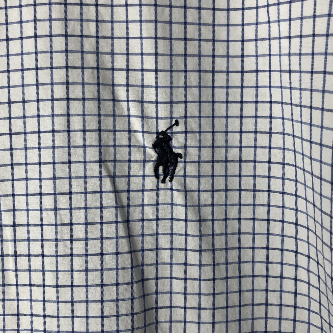 Ralph Lauren Classic Fit short sleeve button down check shirt, men's size XL cotton white type Vintage Second Hand
