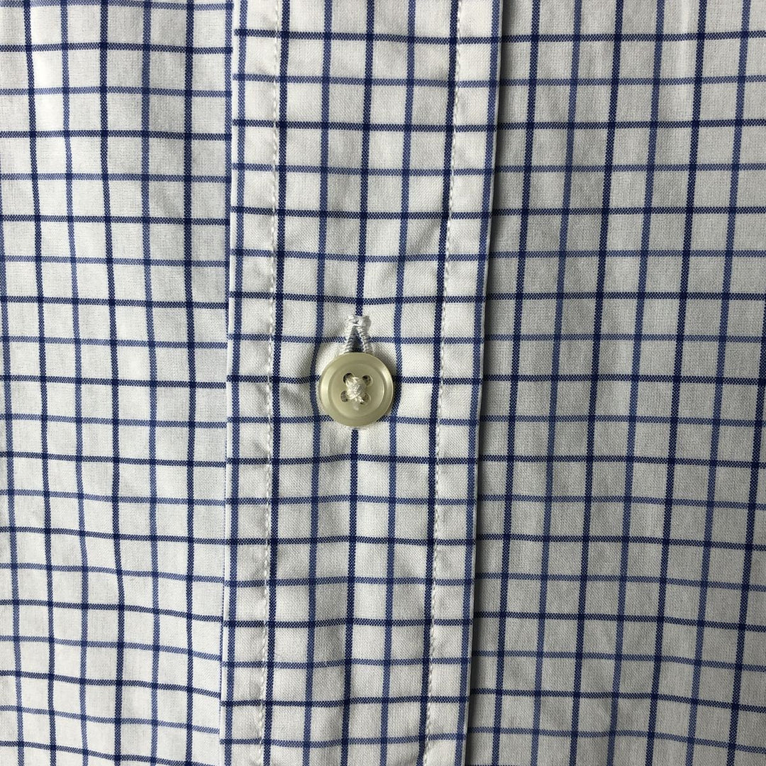 Ralph Lauren Classic Fit short sleeve button down check shirt, men's size XL cotton white type Vintage Second Hand