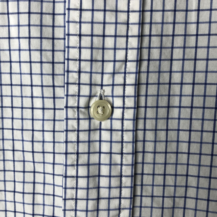 Ralph Lauren Classic Fit short sleeve button down check shirt, men's size XL cotton white type Vintage Second Hand