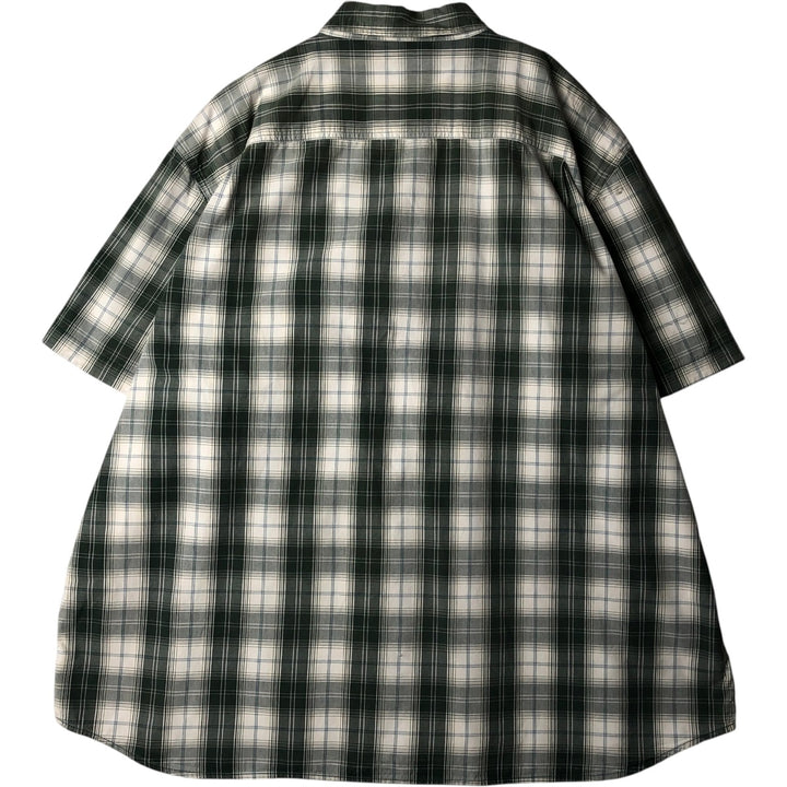 Carhartt Relaxed Fit Check Pattern Button-Down Short-Sleeve Work Shirt, Men's Size XXXL (approx.) cotton pale white type Vintage Second Hand