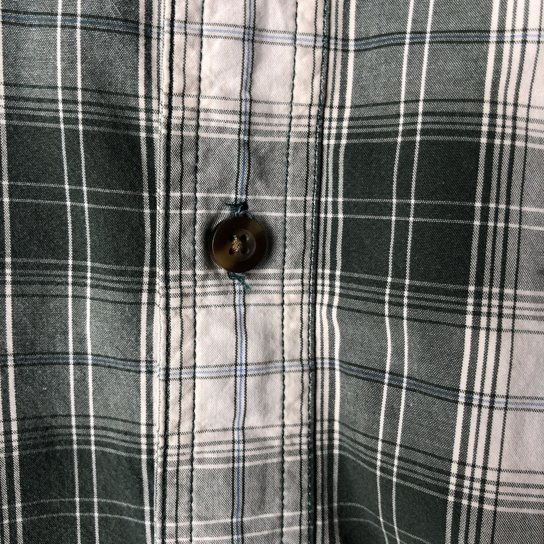 Carhartt Relaxed Fit Check Pattern Button-Down Short-Sleeve Work Shirt, Men's Size XXXL (approx.) cotton pale white type Vintage Second Hand