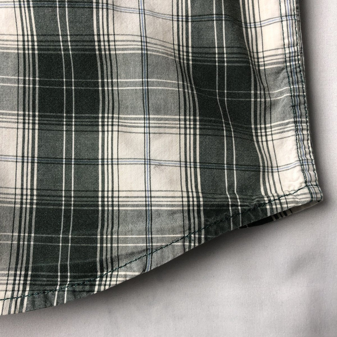 Carhartt Relaxed Fit Check Pattern Button-Down Short-Sleeve Work Shirt, Men's Size XXXL (approx.) cotton pale white type Vintage Second Hand