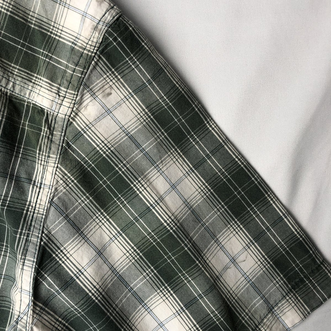 Carhartt Relaxed Fit Check Pattern Button-Down Short-Sleeve Work Shirt, Men's Size XXXL (approx.) cotton pale white type Vintage Second Hand