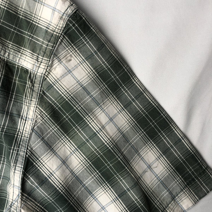 Carhartt Relaxed Fit Check Pattern Button-Down Short-Sleeve Work Shirt, Men's Size XXXL (approx.) cotton pale white type Vintage Second Hand