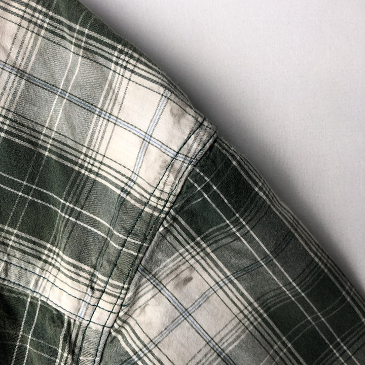 Carhartt Relaxed Fit Check Pattern Button-Down Short-Sleeve Work Shirt, Men's Size XXXL (approx.) cotton pale white type Vintage Second Hand