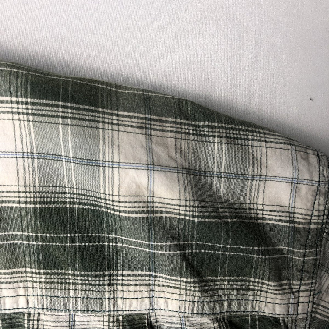 Carhartt Relaxed Fit Check Pattern Button-Down Short-Sleeve Work Shirt, Men's Size XXXL (approx.) cotton pale white type Vintage Second Hand