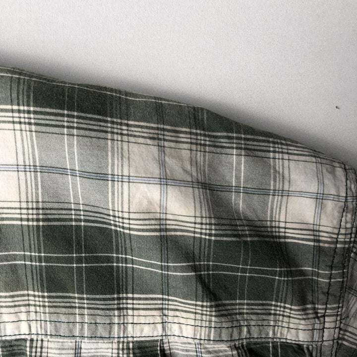 Carhartt Relaxed Fit Check Pattern Button-Down Short-Sleeve Work Shirt, Men's Size XXXL (approx.) cotton pale white type Vintage Second Hand