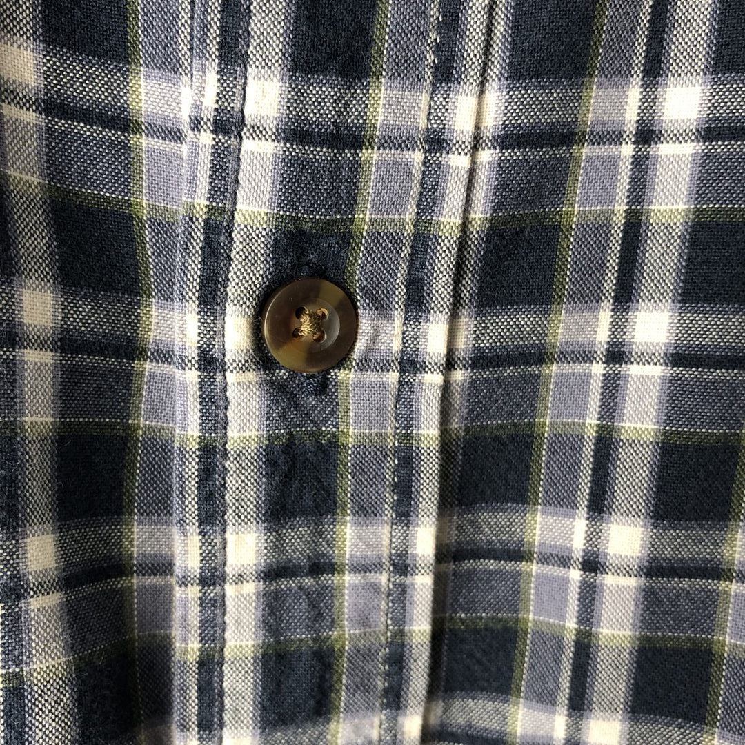 Carhartt Relaxed Fit Check Pattern Button-Down Flap Pocket Short-Sleeve Work Shirt (Men's XL equivalent) cotton navy blue type Vintage Second Hand