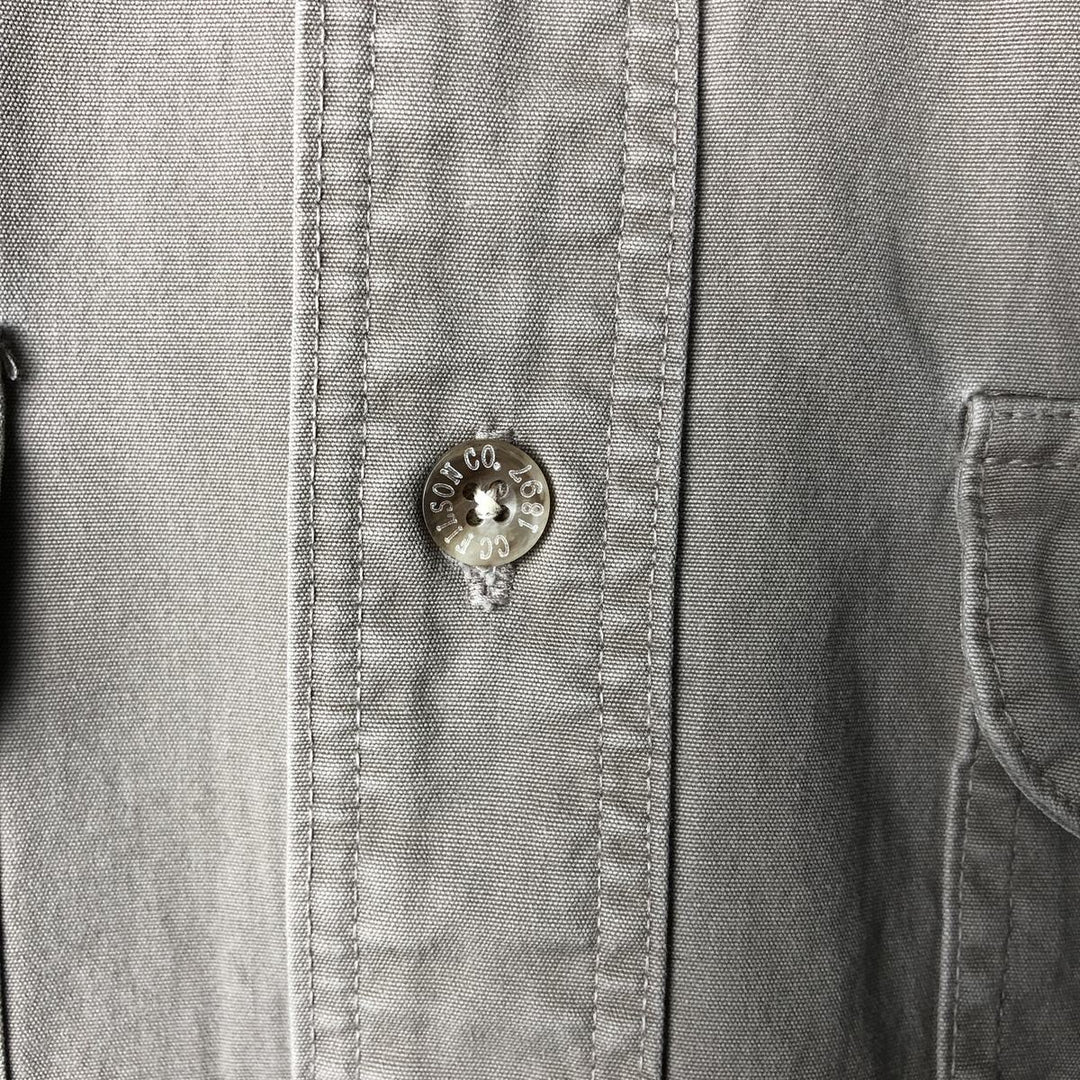 Filson short-sleeved work shirt, made in the USA, men's size XL equivalent, regular collar, flap pockets. cotton Khaki type brown Vintage Second Hand