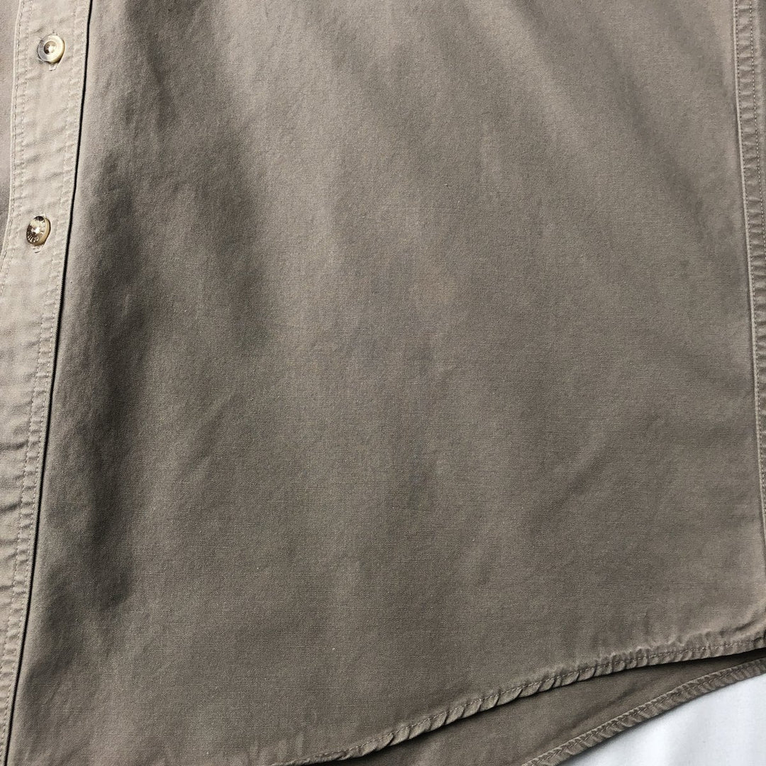 Filson short-sleeved work shirt, made in the USA, men's size XL equivalent, regular collar, flap pockets. cotton Khaki type brown Vintage Second Hand