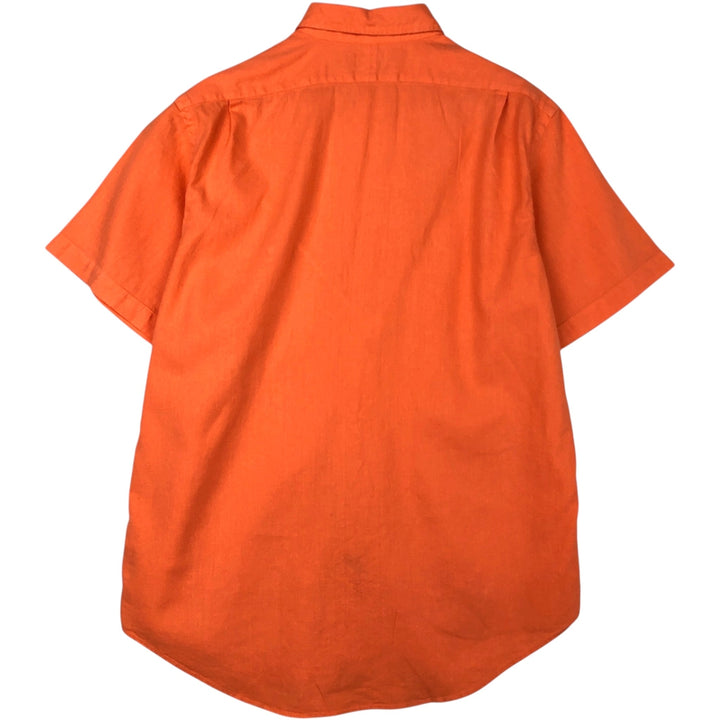 Ralph Lauren POLO by Ralph Lauren short sleeve linen shirt, men's size L linen orange type Vintage Second Hand