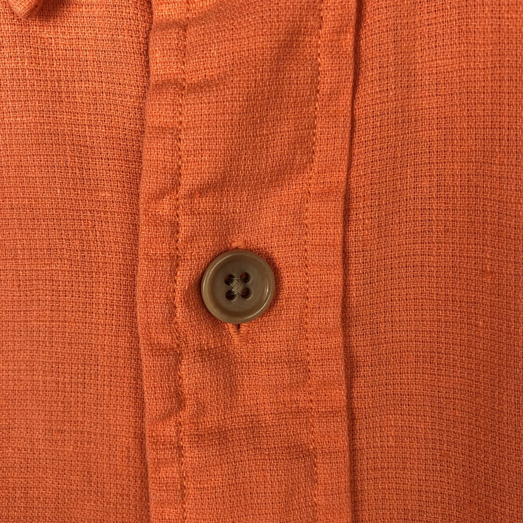 Ralph Lauren POLO by Ralph Lauren short sleeve linen shirt, men's size L linen orange type Vintage Second Hand
