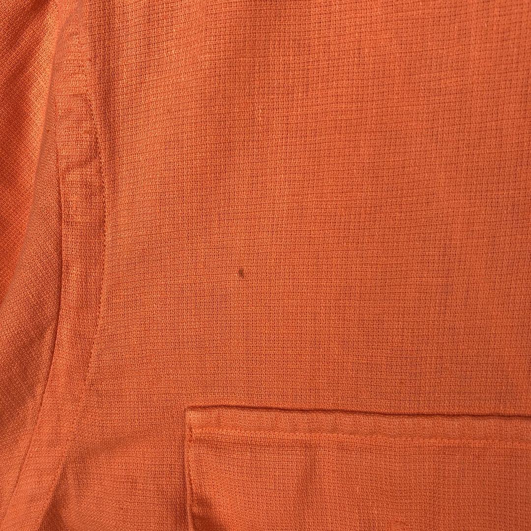 Ralph Lauren POLO by Ralph Lauren short sleeve linen shirt, men's size L linen orange type Vintage Second Hand
