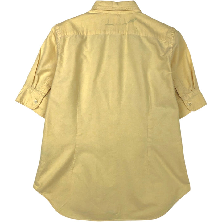 Ralph Lauren short sleeve button down shirt, men's size L cotton lemon yellow Vintage Second Hand
