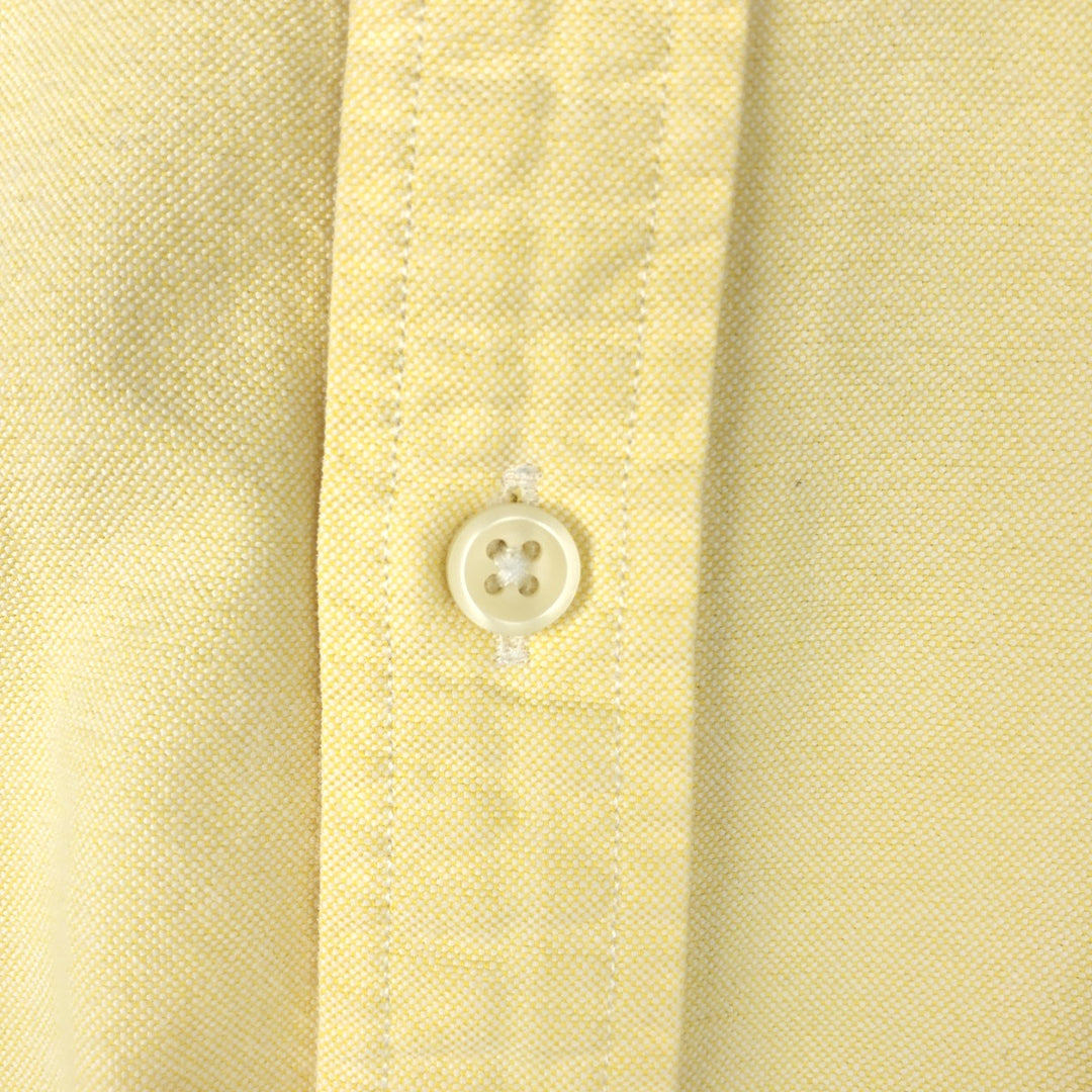 Ralph Lauren short sleeve button down shirt, men's size L cotton lemon yellow Vintage Second Hand