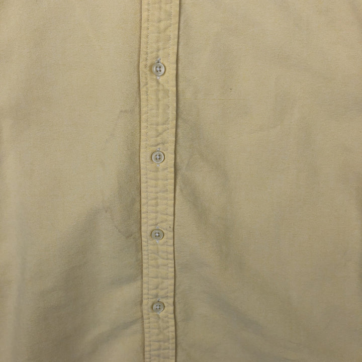 Ralph Lauren short sleeve button down shirt, men's size L cotton lemon yellow Vintage Second Hand