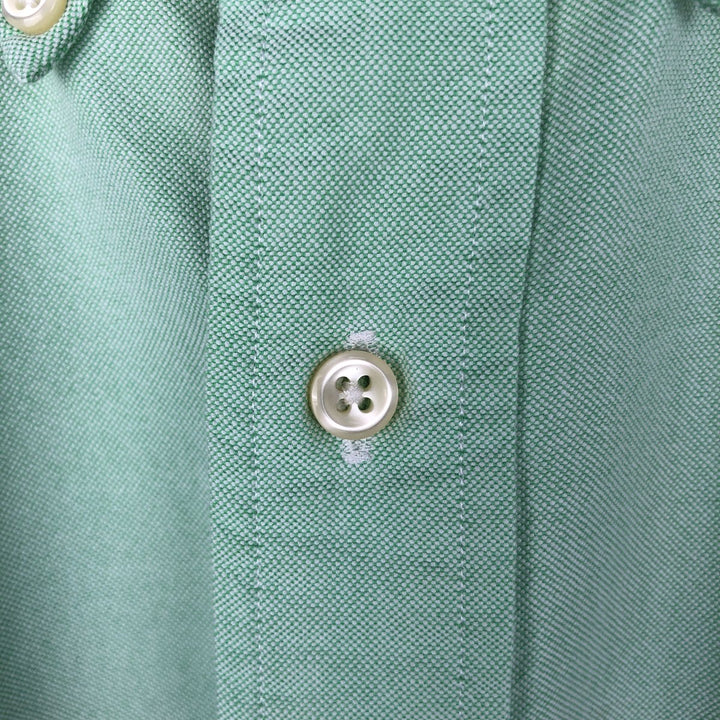 Ralph Lauren Classic Fit short sleeve button down shirt, men's size L cotton green type Vintage Second Hand