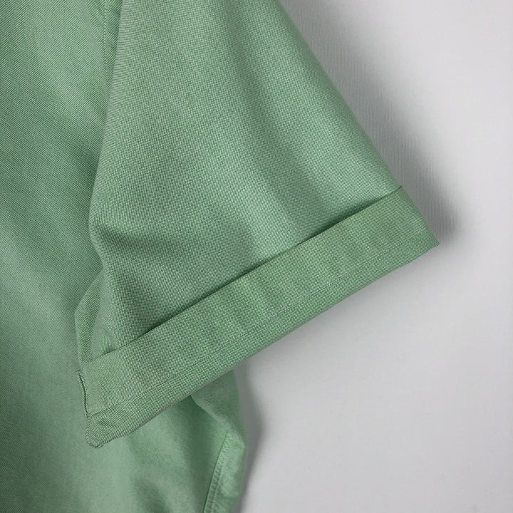 Ralph Lauren Classic Fit short sleeve button down shirt, men's size L cotton green type Vintage Second Hand