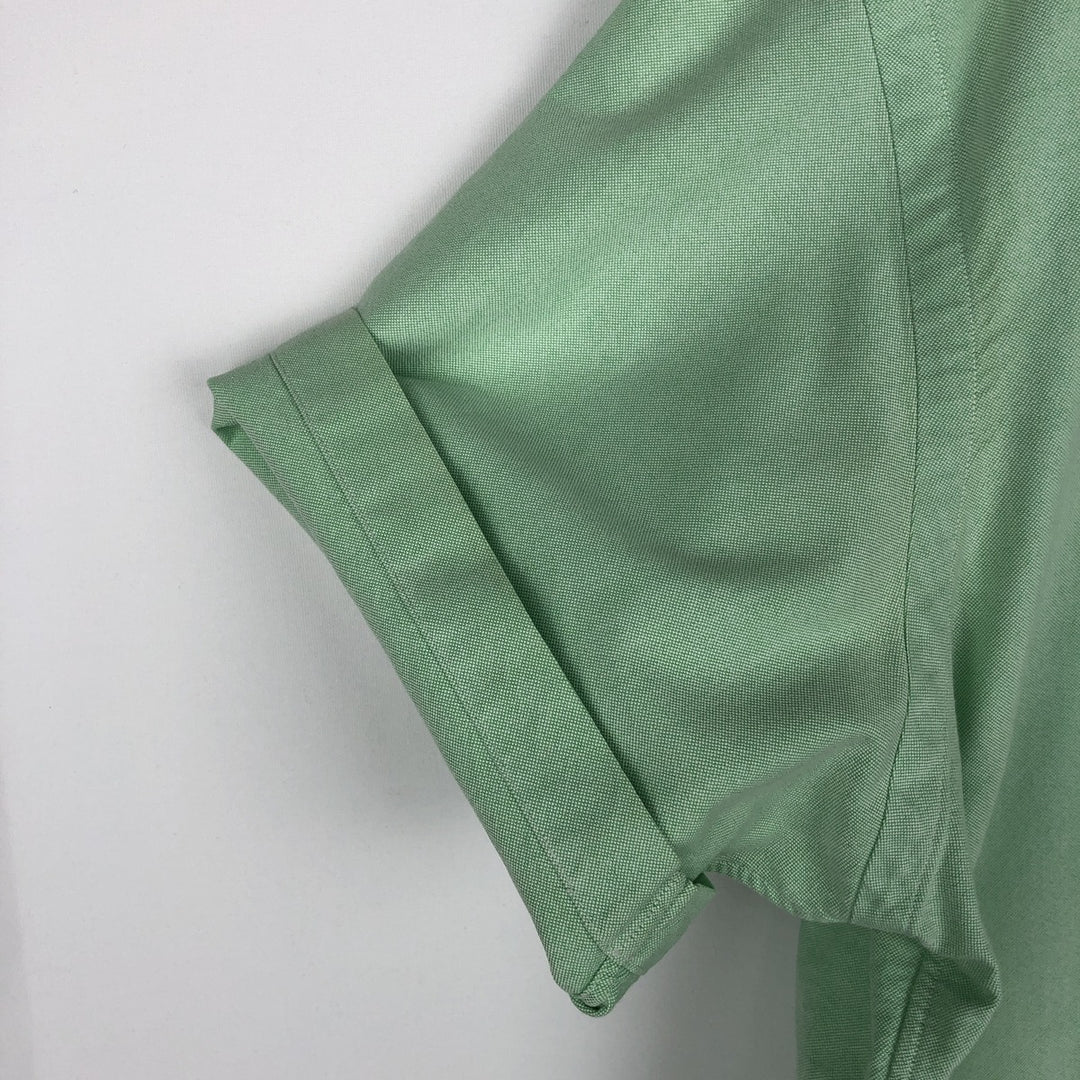 Ralph Lauren Classic Fit short sleeve button down shirt, men's size L cotton green type Vintage Second Hand