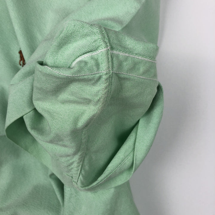 Ralph Lauren Classic Fit short sleeve button down shirt, men's size L cotton green type Vintage Second Hand
