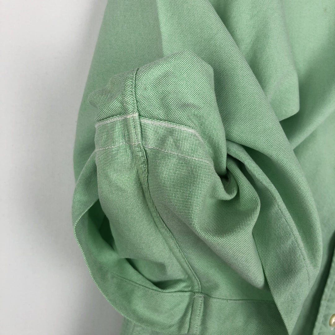 Ralph Lauren Classic Fit short sleeve button down shirt, men's size L cotton green type Vintage Second Hand