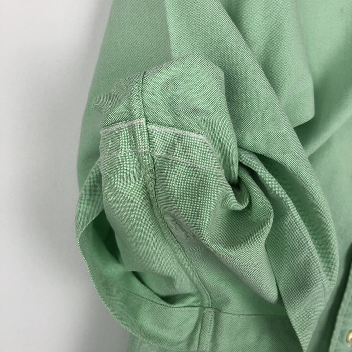 Ralph Lauren Classic Fit short sleeve button down shirt, men's size L cotton green type Vintage Second Hand