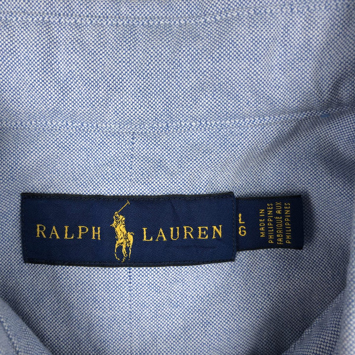 Ralph Lauren short sleeve button down shirt, men's size L cotton Blue type light blue Vintage Second Hand