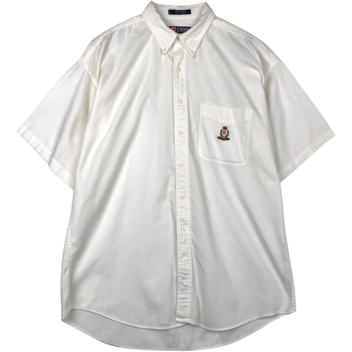 Ralph Lauren CHAPS short-sleeved button-down shirt, men's size L cotton white type Vintage Second Hand