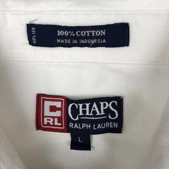 Ralph Lauren CHAPS short-sleeved button-down shirt, men's size L cotton white type Vintage Second Hand