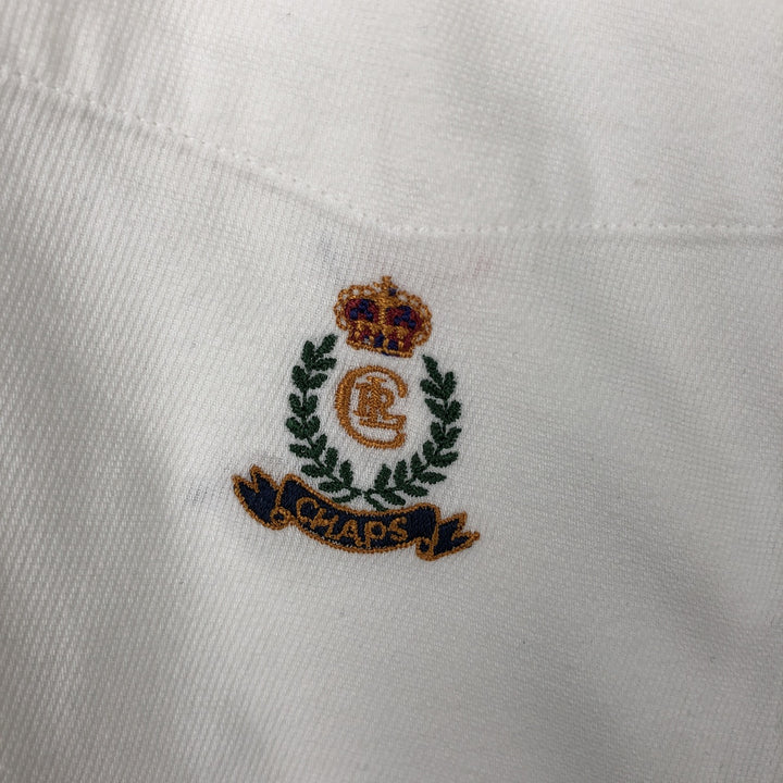 Ralph Lauren CHAPS short-sleeved button-down shirt, men's size L cotton white type Vintage Second Hand