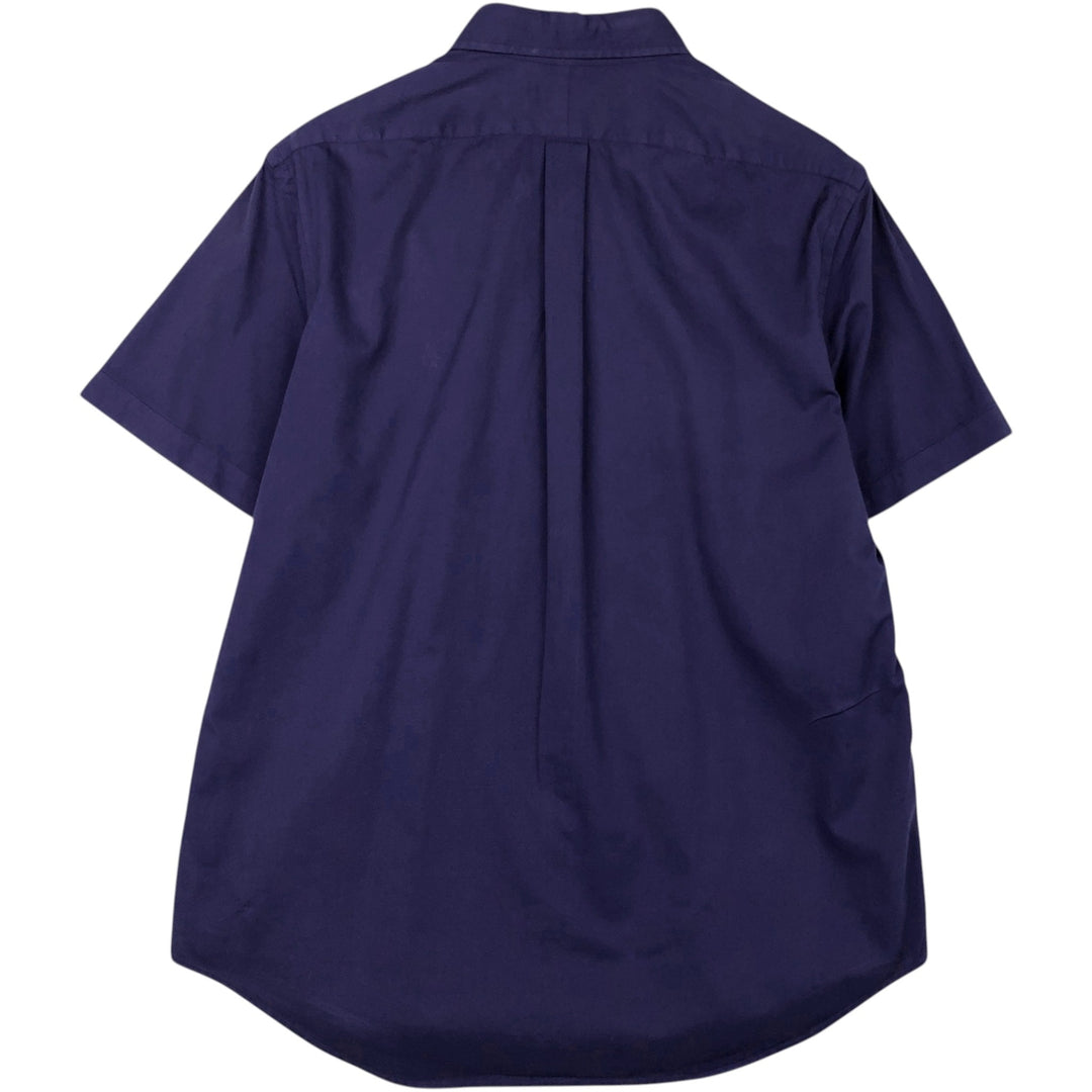 Ralph Lauren Featherweight Twill Short-Sleeve Button-Down Shirt, Men's Size L (approx.) cotton navy blue type Vintage Second Hand