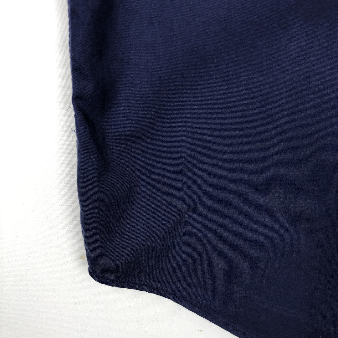 Ralph Lauren Featherweight Twill Short-Sleeve Button-Down Shirt, Men's Size L (approx.) cotton navy blue type Vintage Second Hand