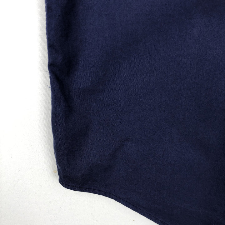 Ralph Lauren Featherweight Twill Short-Sleeve Button-Down Shirt, Men's Size L (approx.) cotton navy blue type Vintage Second Hand