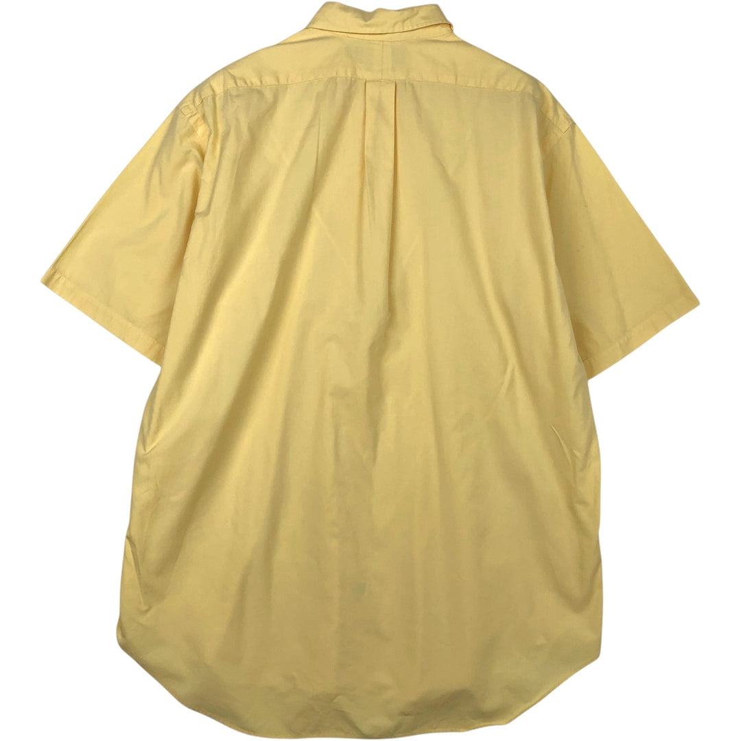 Ralph Lauren BLAKE short sleeve button down shirt, men's size L cotton lemon yellow Vintage Second Hand