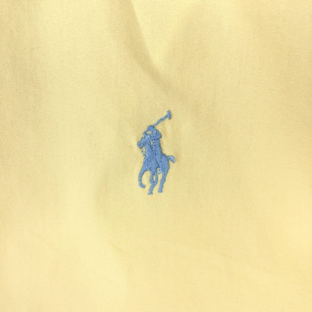 Ralph Lauren BLAKE short sleeve button down shirt, men's size L cotton lemon yellow Vintage Second Hand