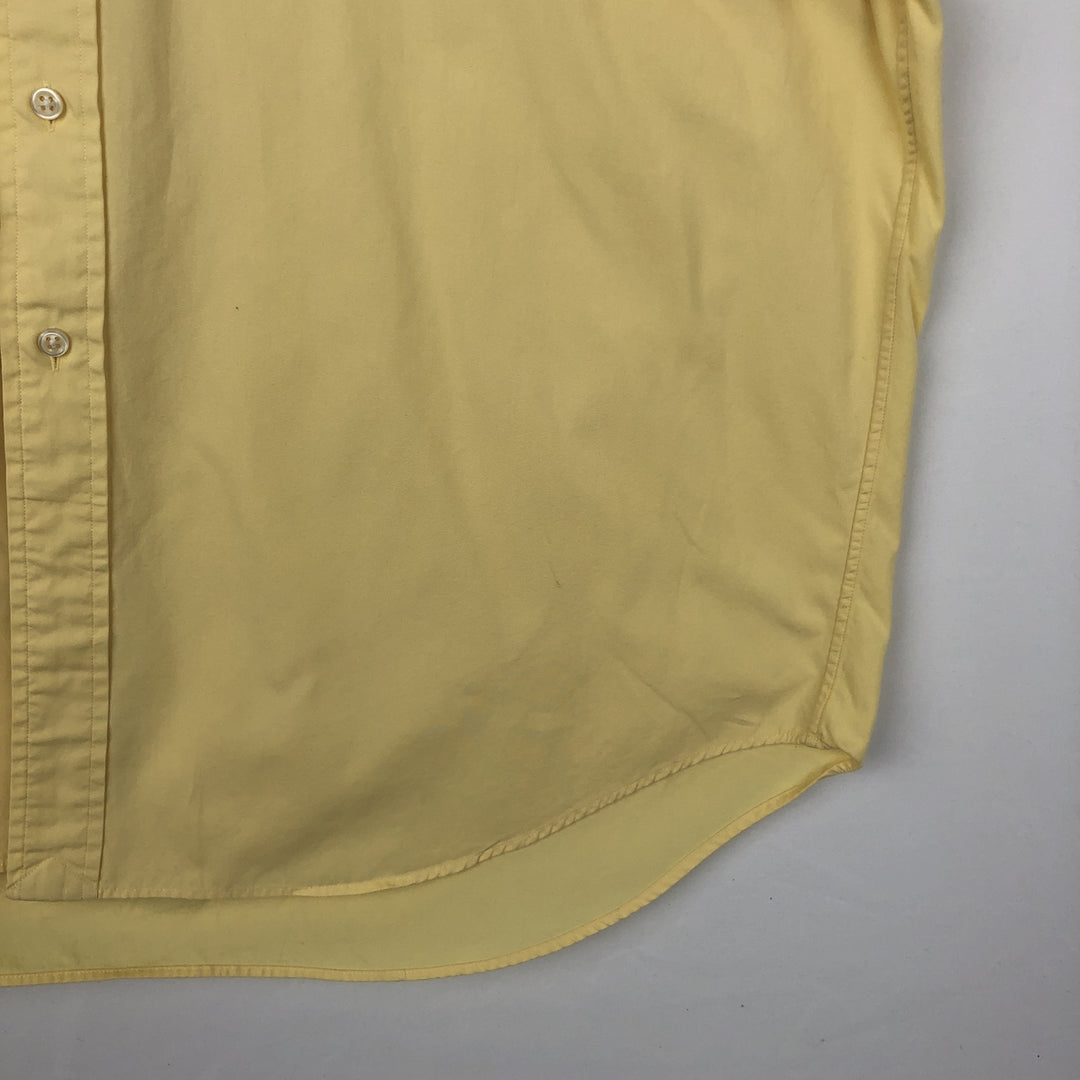 Ralph Lauren BLAKE short sleeve button down shirt, men's size L cotton lemon yellow Vintage Second Hand
