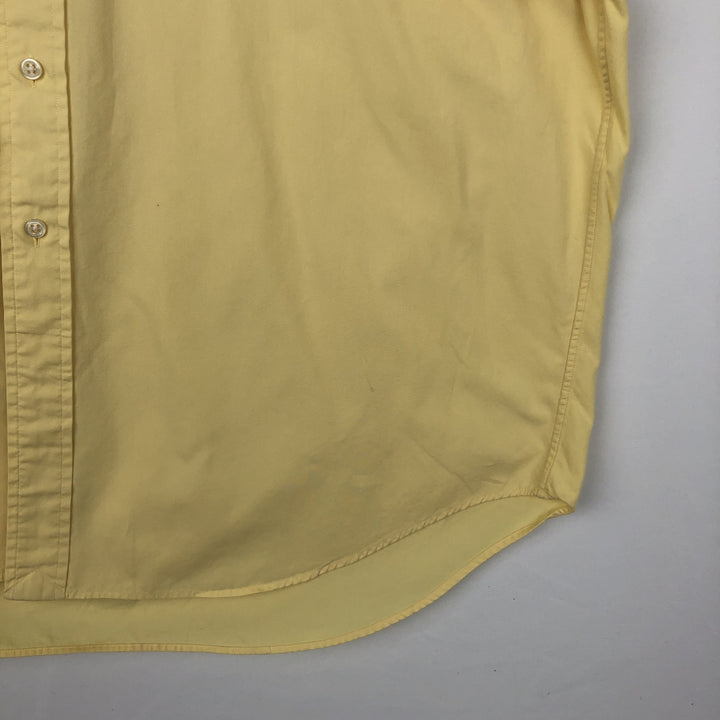 Ralph Lauren BLAKE short sleeve button down shirt, men's size L cotton lemon yellow Vintage Second Hand