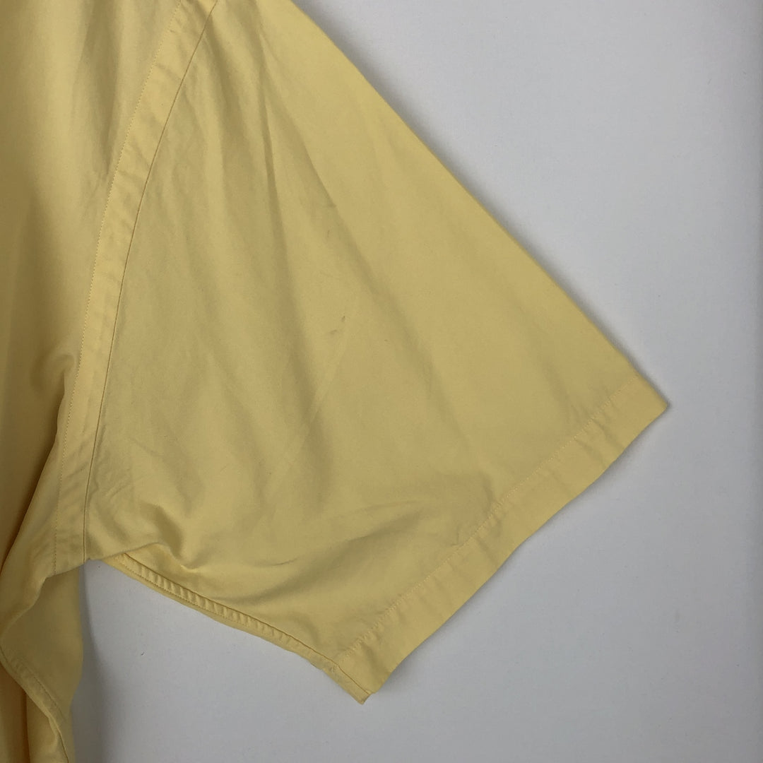Ralph Lauren BLAKE short sleeve button down shirt, men's size L cotton lemon yellow Vintage Second Hand