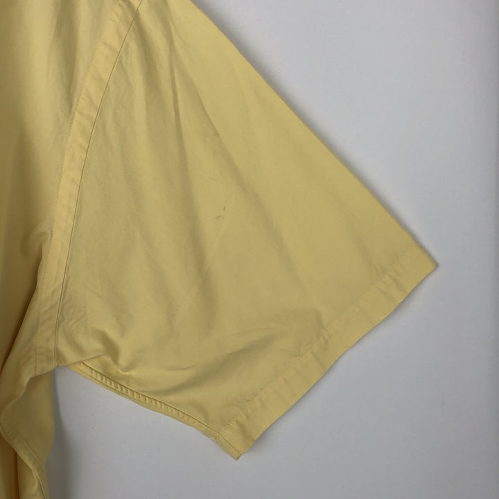 Ralph Lauren BLAKE short sleeve button down shirt, men's size L cotton lemon yellow Vintage Second Hand