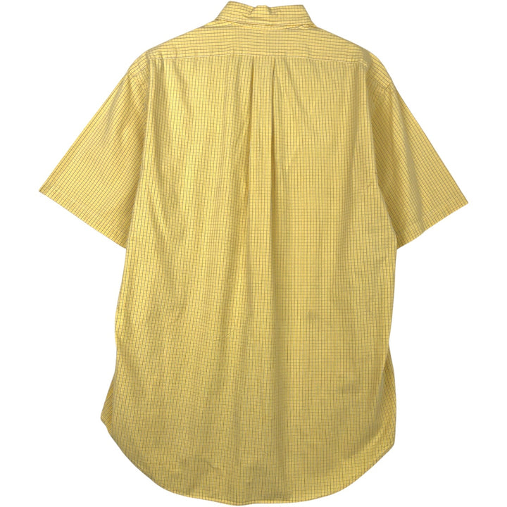 Ralph Lauren BLAKE short sleeve button down check shirt, men's size M cotton yellow type Vintage Second Hand