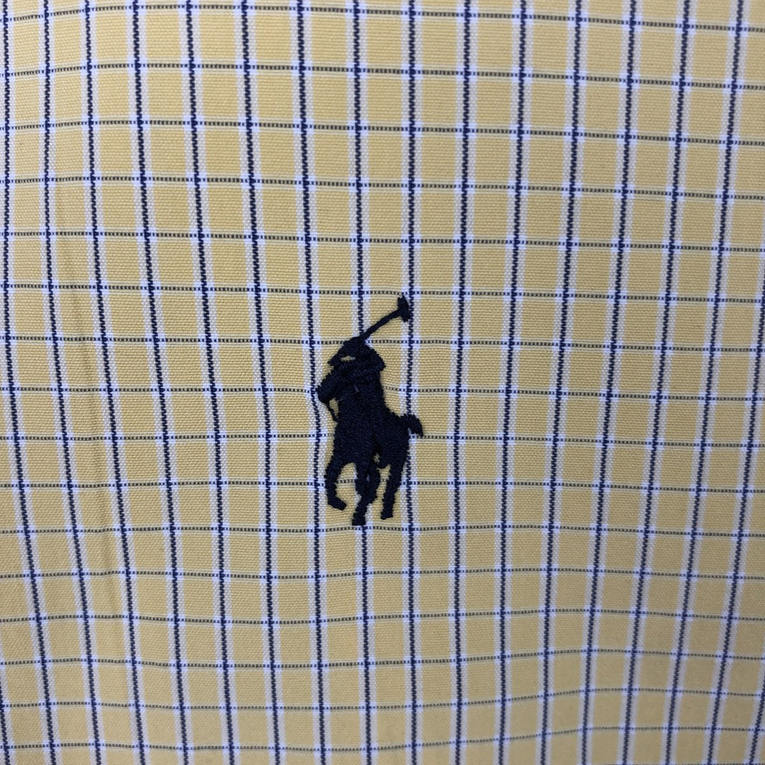 Ralph Lauren BLAKE short sleeve button down check shirt, men's size M cotton yellow type Vintage Second Hand