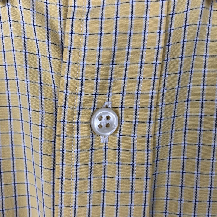 Ralph Lauren BLAKE short sleeve button down check shirt, men's size M cotton yellow type Vintage Second Hand