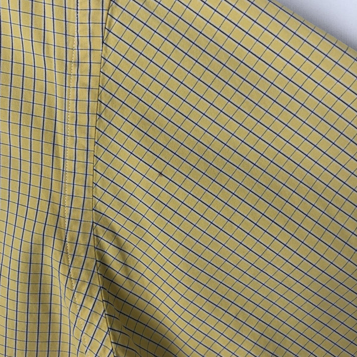 Ralph Lauren BLAKE short sleeve button down check shirt, men's size M cotton yellow type Vintage Second Hand