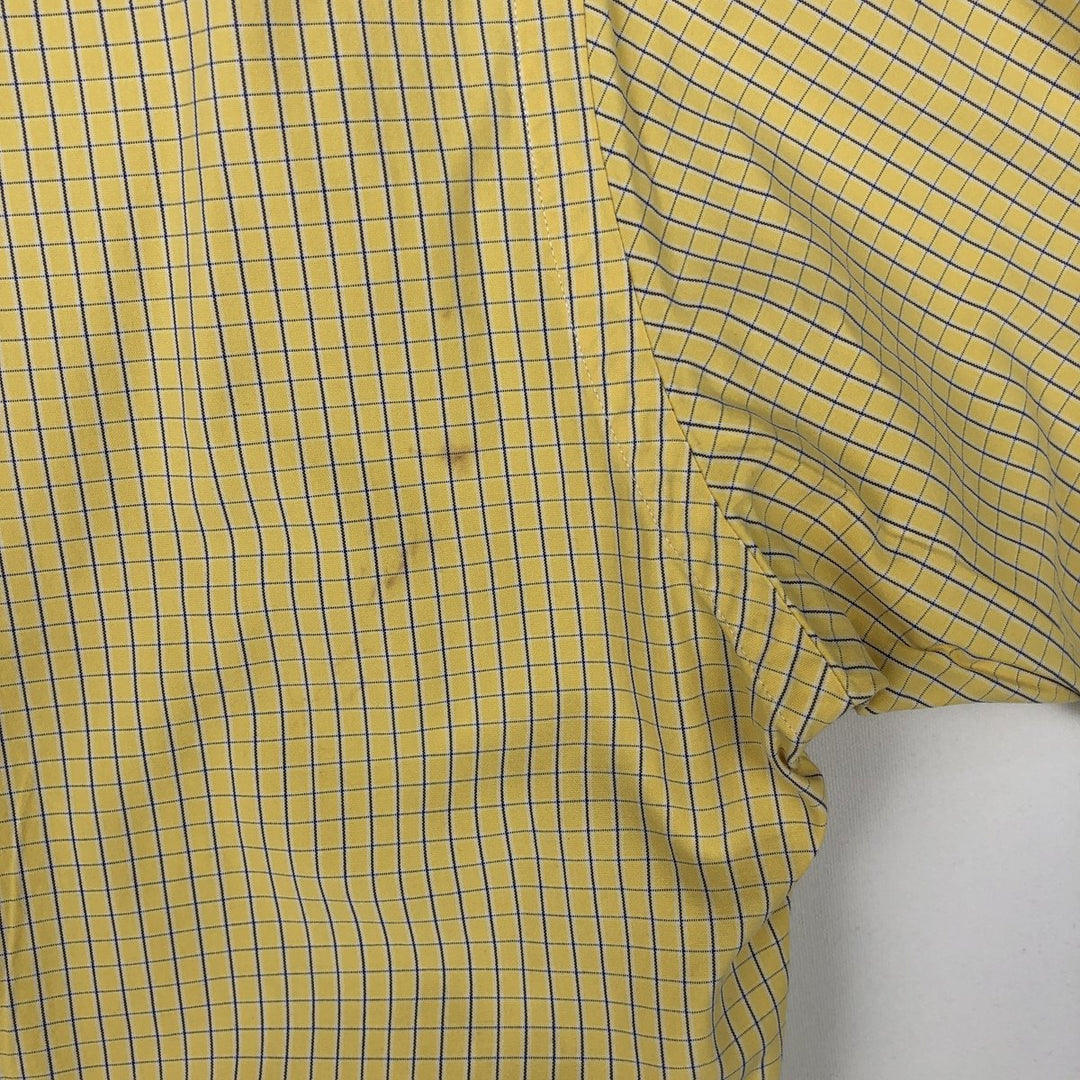 Ralph Lauren BLAKE short sleeve button down check shirt, men's size M cotton yellow type Vintage Second Hand