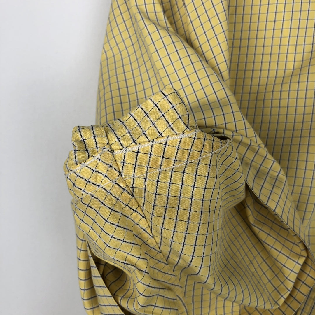 Ralph Lauren BLAKE short sleeve button down check shirt, men's size M cotton yellow type Vintage Second Hand