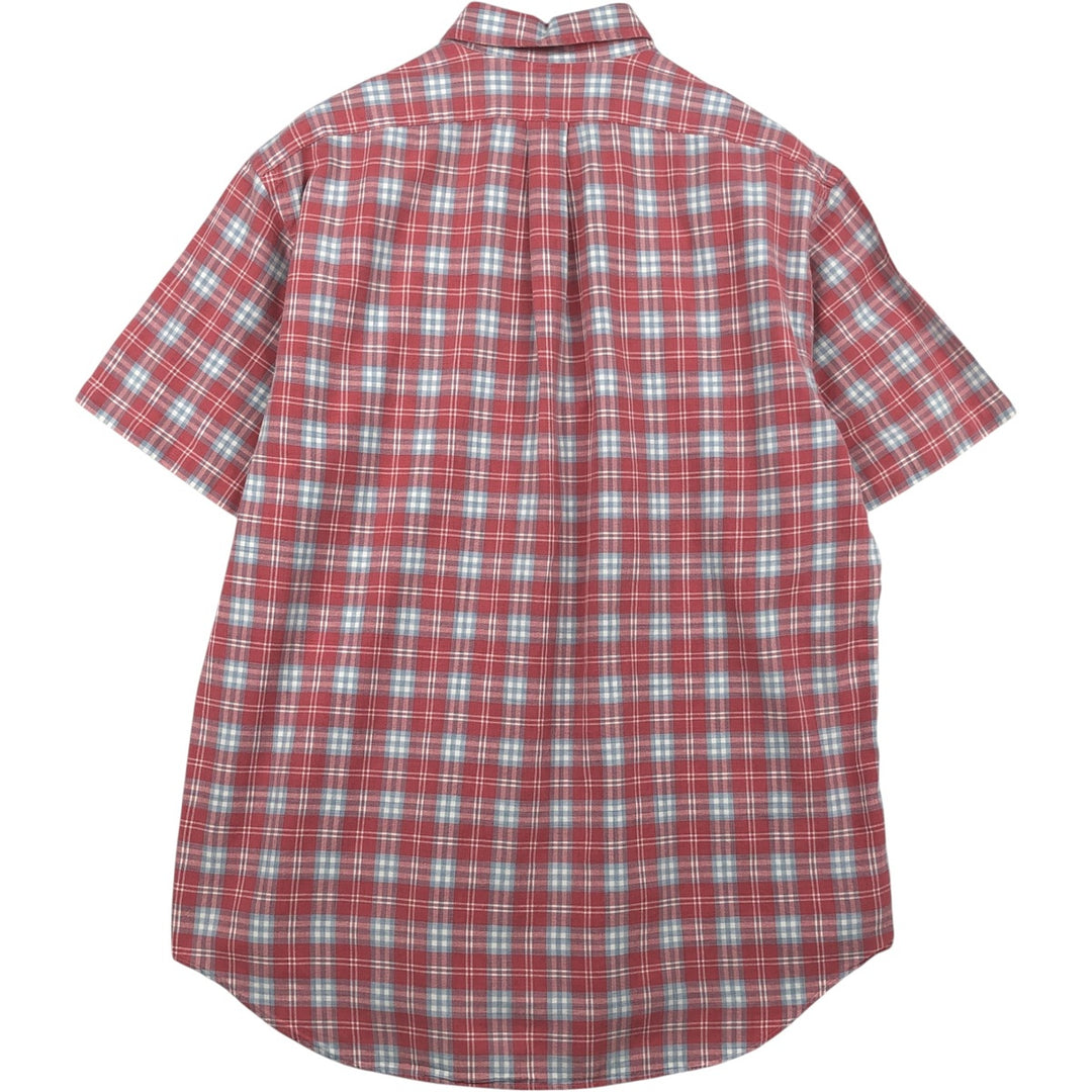 Ralph Lauren BLAKE short sleeve button down check shirt, men's size L cotton red type Vintage Second Hand