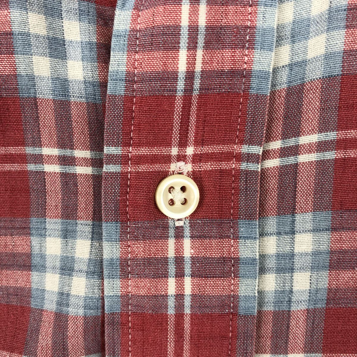 Ralph Lauren BLAKE short sleeve button down check shirt, men's size L cotton red type Vintage Second Hand