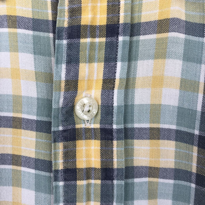 2000'S Ralph Lauren POLO JEANS COMPANY Short-Sleeve Button-Down Check Shirt, Men's Size XL (approx.) cotton navy blue type Vintage Second Hand