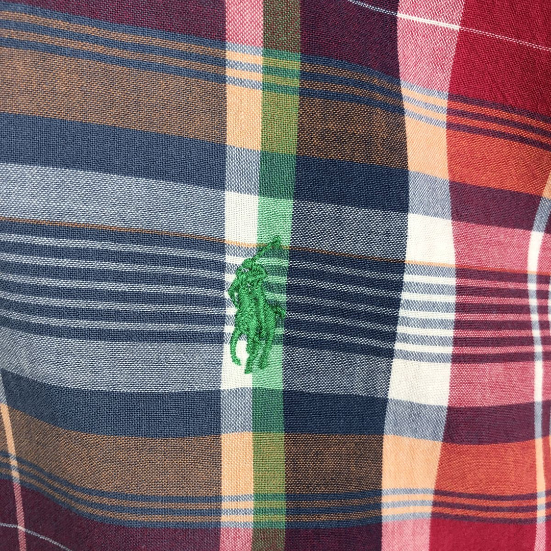 Ralph Lauren BLAKE Madras Check Short Sleeve Button Down Check Shirt Men's L size cotton red type Vintage Second Hand