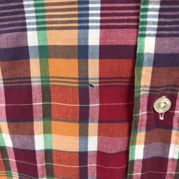 Ralph Lauren BLAKE Madras Check Short Sleeve Button Down Check Shirt Men's L size cotton red type Vintage Second Hand